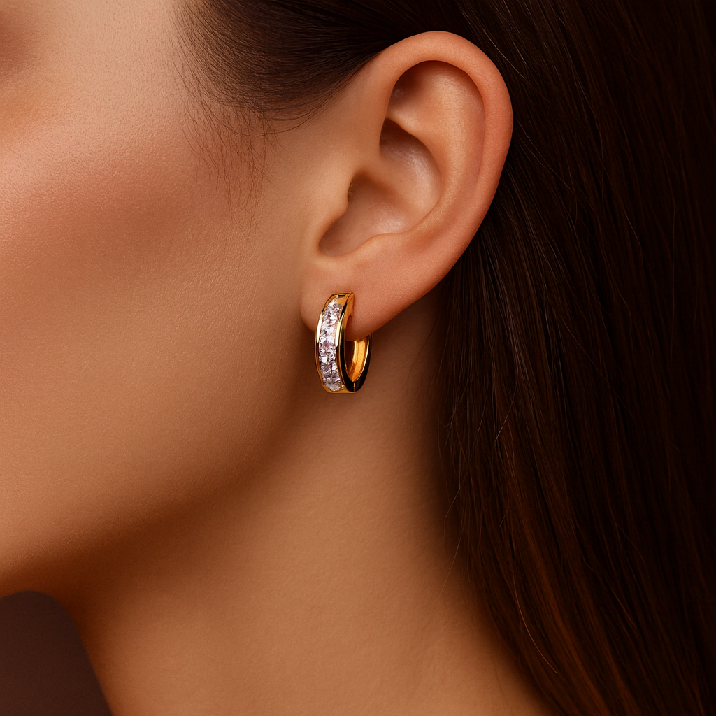 Pavlina - Elegant Gold Earrings with Crystals