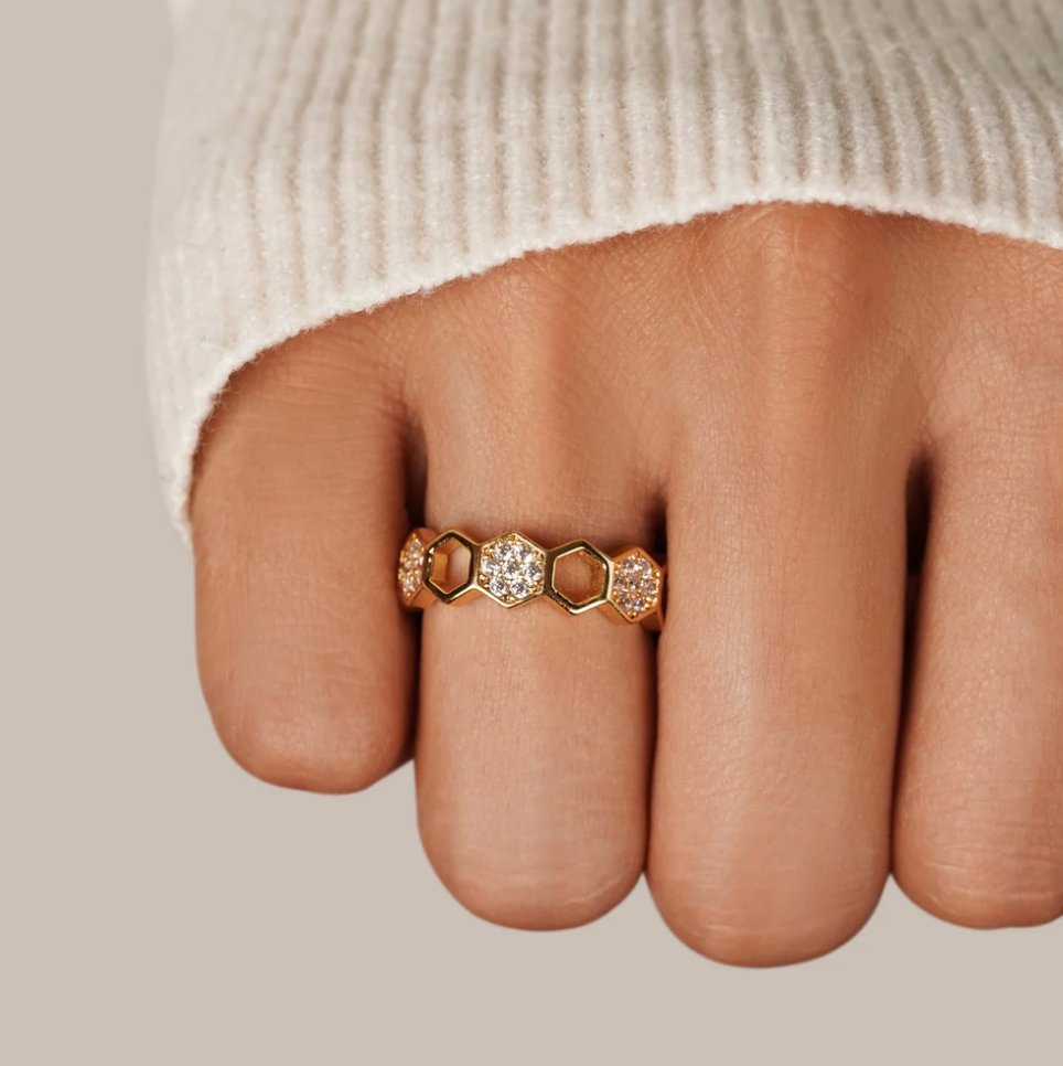 Friedrika – Gold Ring with Pearl Accents.