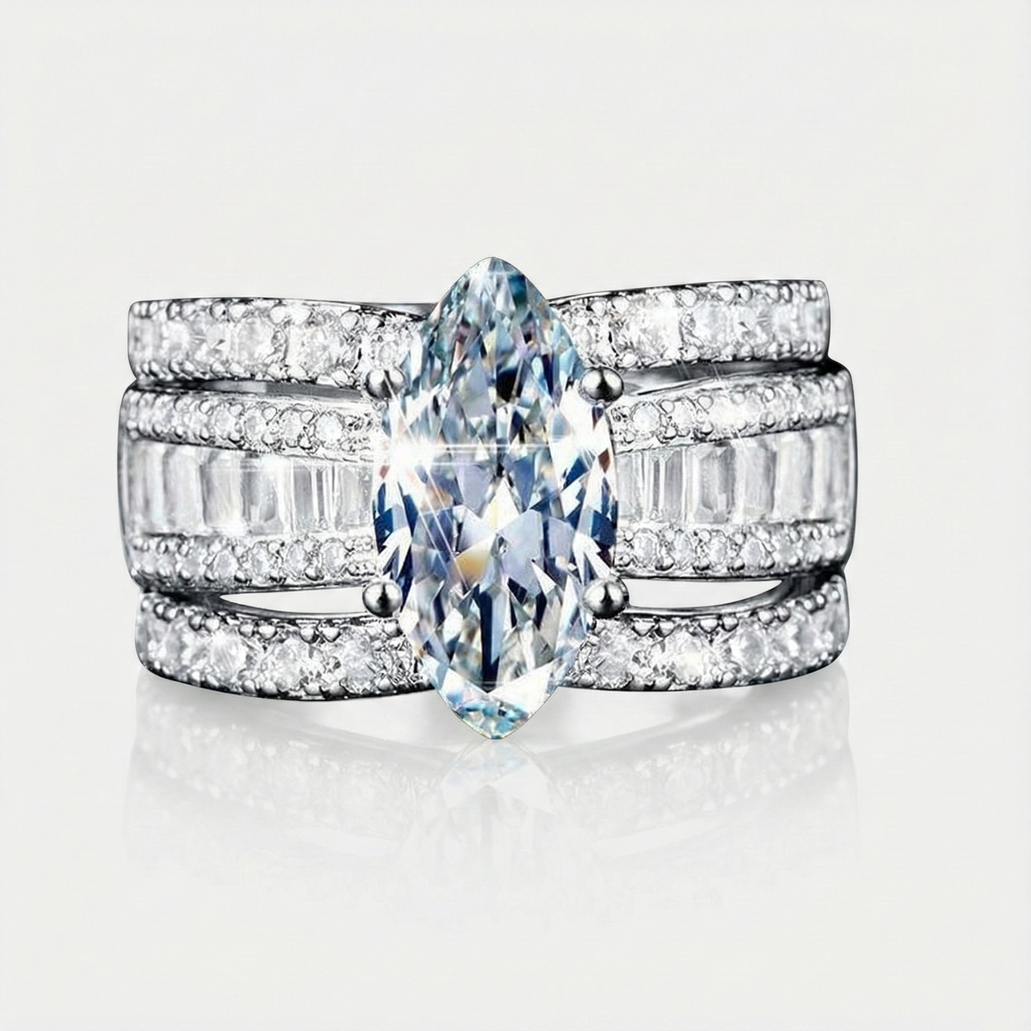 Verena – Crystal and Gold Accent Ring Set