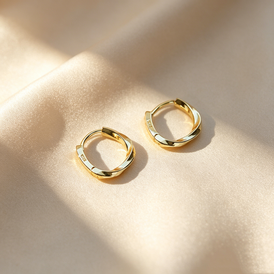 Minimalist Möbius Twist Hoop Earrings