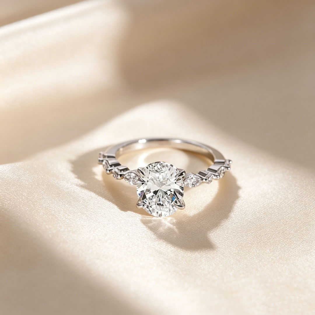 Aurora Oval Pavé Ring