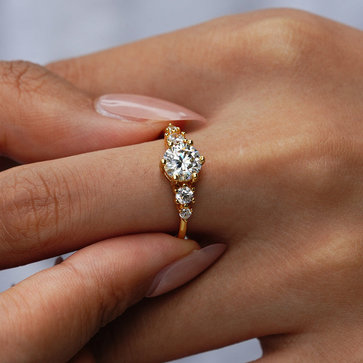 Round Five-Stone Moissanite Ring