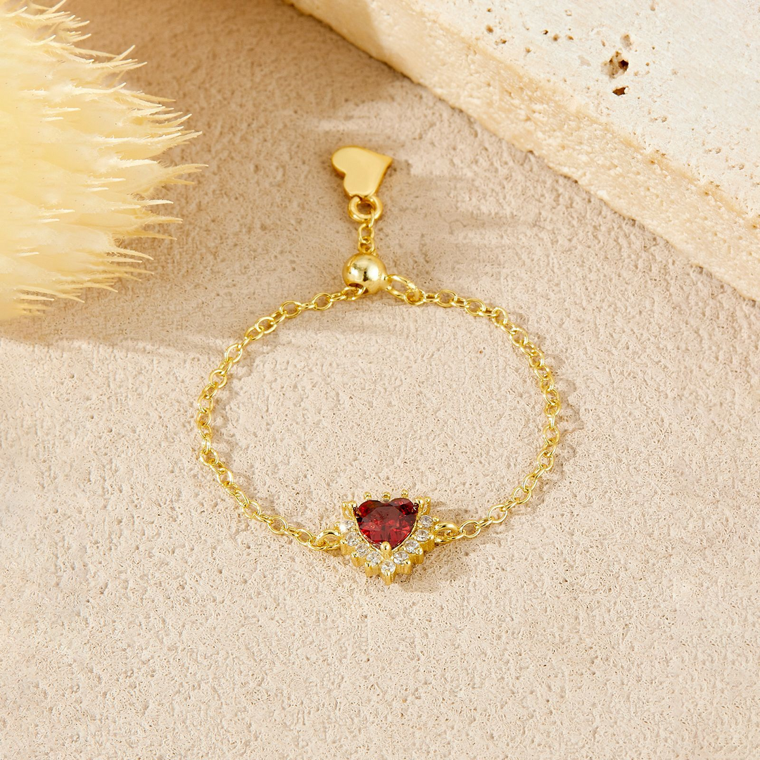 Pull-out adjustable heart star ring