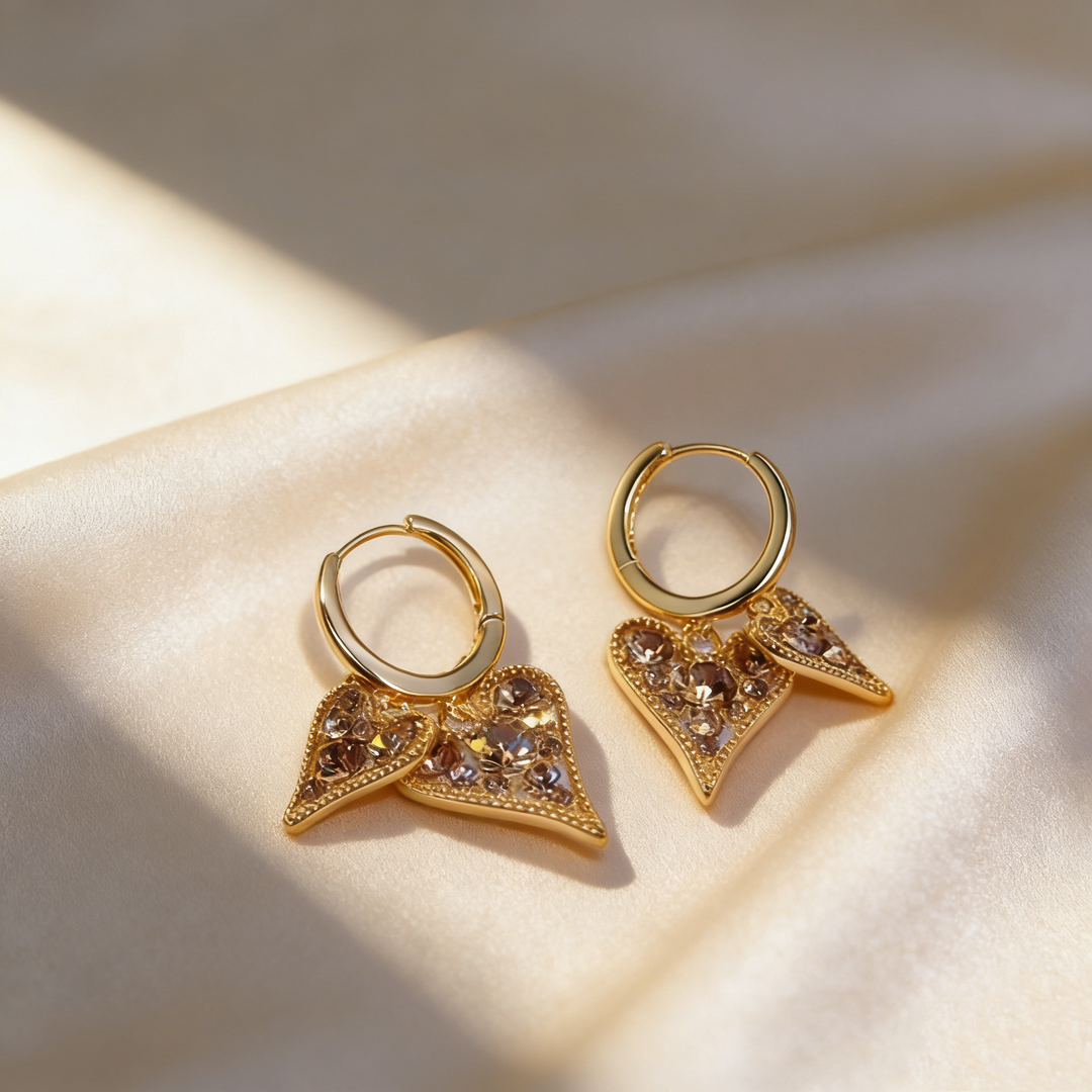 Double Heart Layered Earrings
