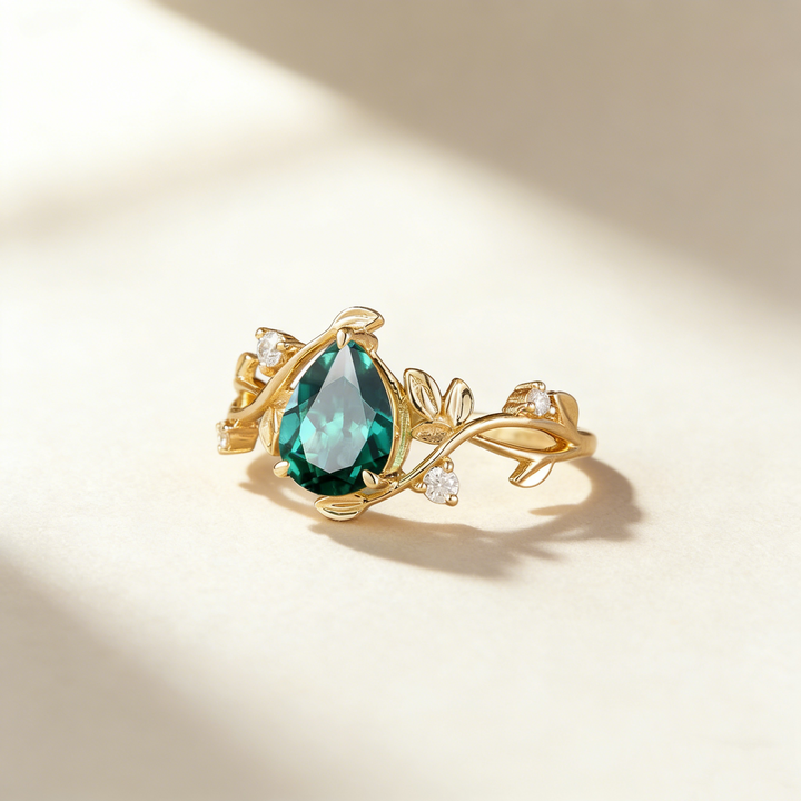 Natural Green Crystal Ring