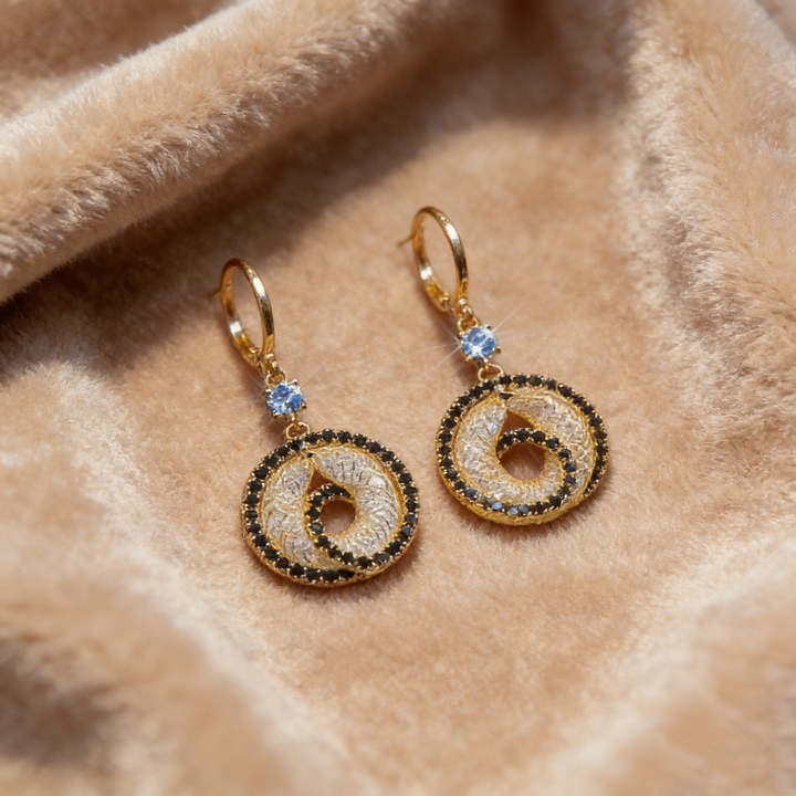 Elegant Black Crystal Pendant Earrings