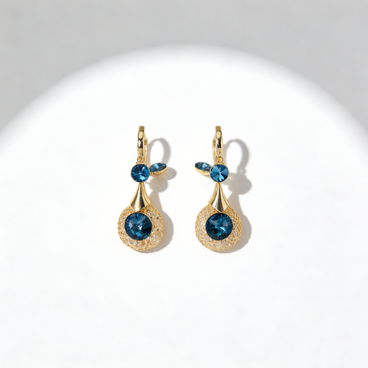 Natural Crystal Gold Wire Earrings