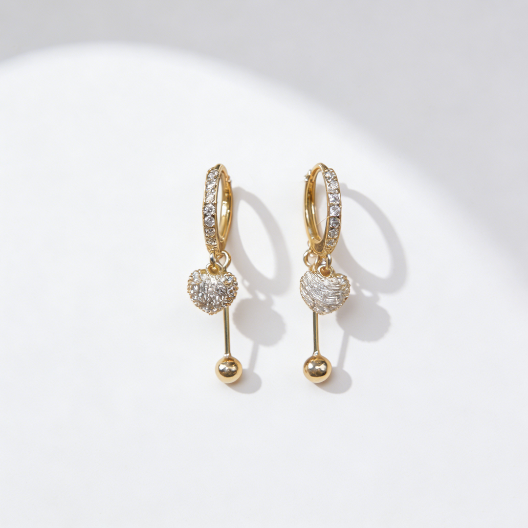 Elegant Heart Tassel Earrings