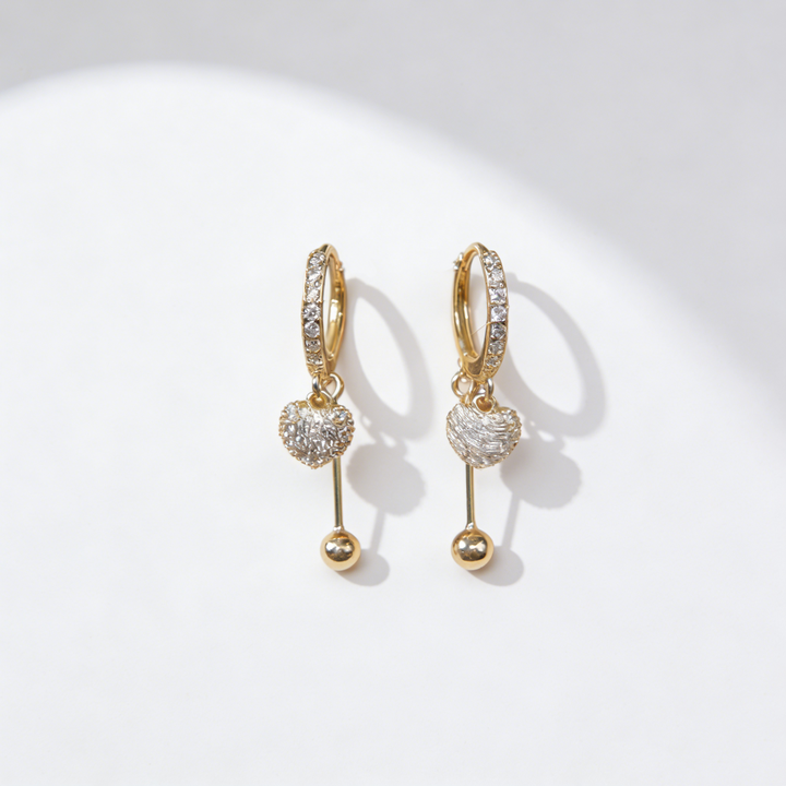 Elegant Heart Tassel Earrings