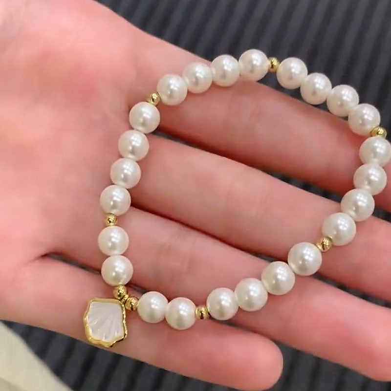 Shell gold edge pearl bracelet