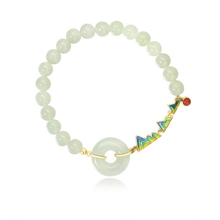 Mountain Natural Emerald Jade Stone Bracelet