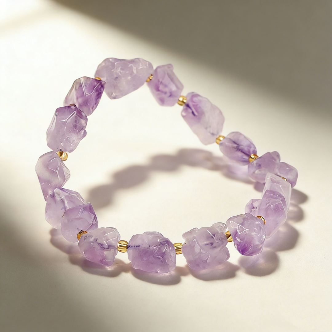 Natural Amethyst Raw Stone Bracelet