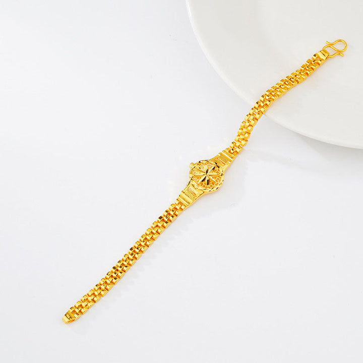 Alluvial Gold Sunflower Watch Style Bracelet