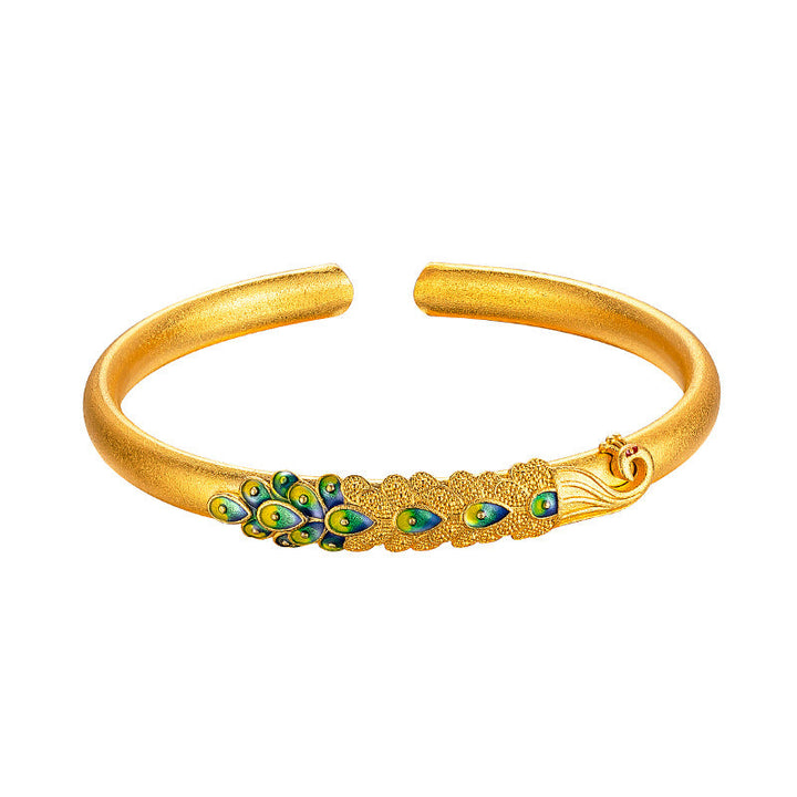 Enamel Peacock Bangle