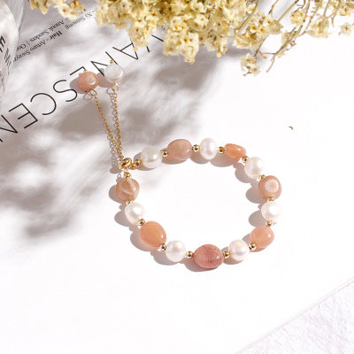 Aventurine jade &amp; pearl bracelet