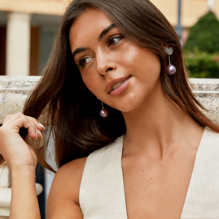 Elegant Heart Tassel Pearl Earrings