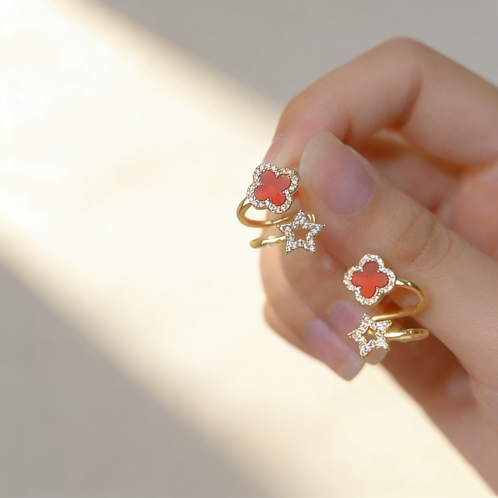 Four-Leaf Clover &amp; Star Earrings