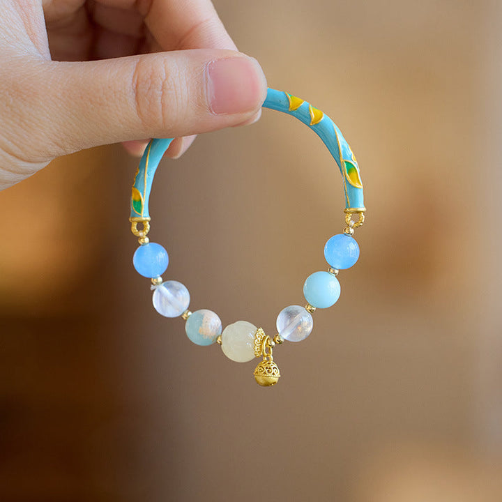 Lily of the valley natural sunstone bracelet