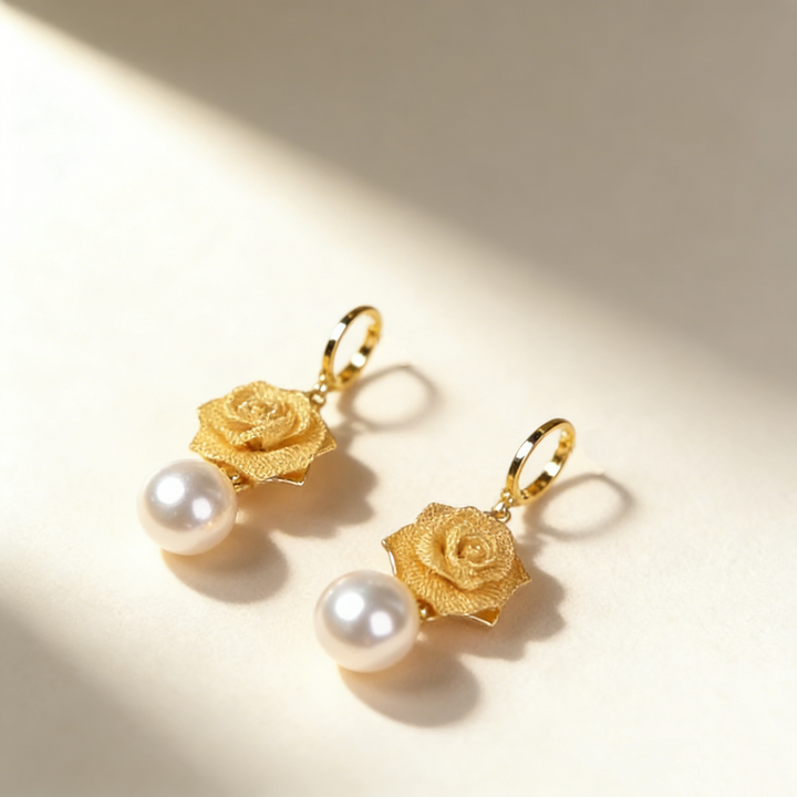 Blooming Pearl Drop Earrings