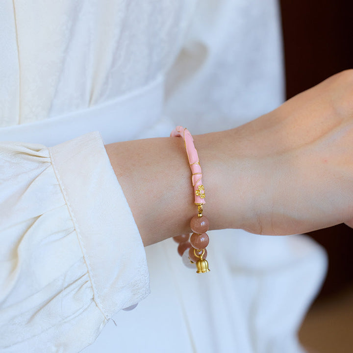 Lily of the valley natural sunstone bracelet