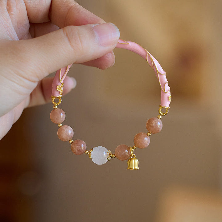 Lily of the valley natural sunstone bracelet