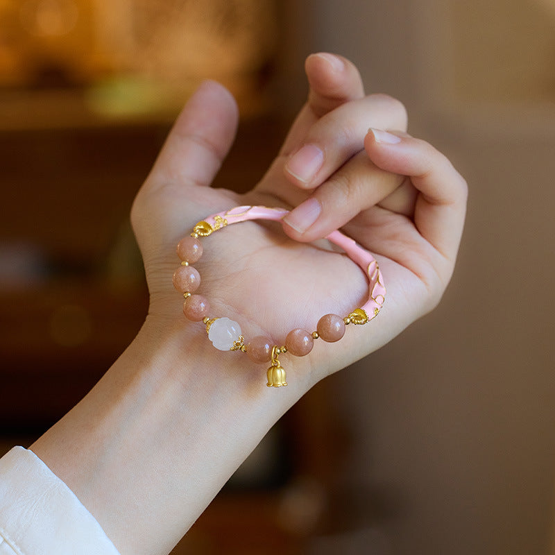 Lily of the valley natural sunstone bracelet