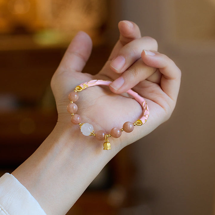 Lily of the valley natural sunstone bracelet