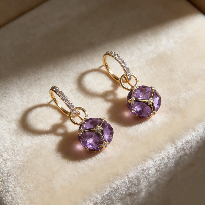 Natural Amethyst Earrings