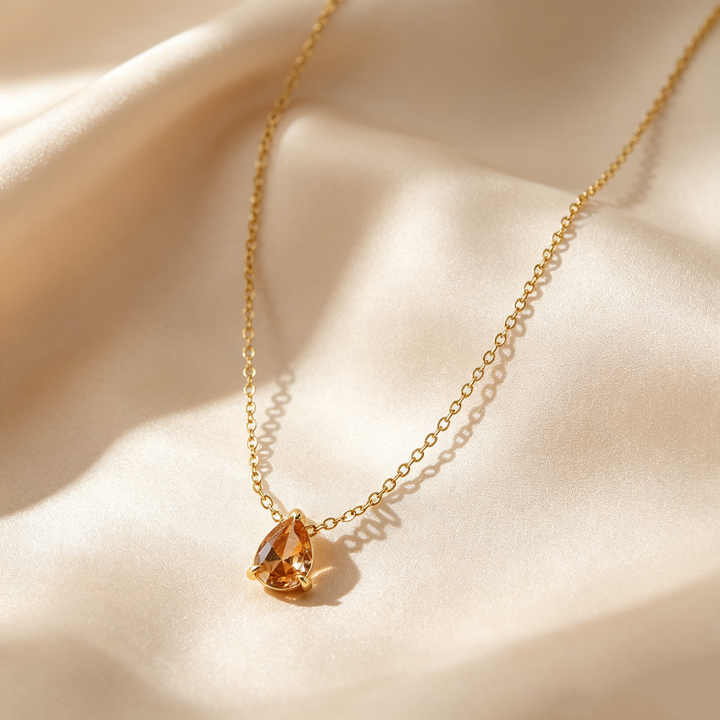 Birthstone Teardrop Necklace