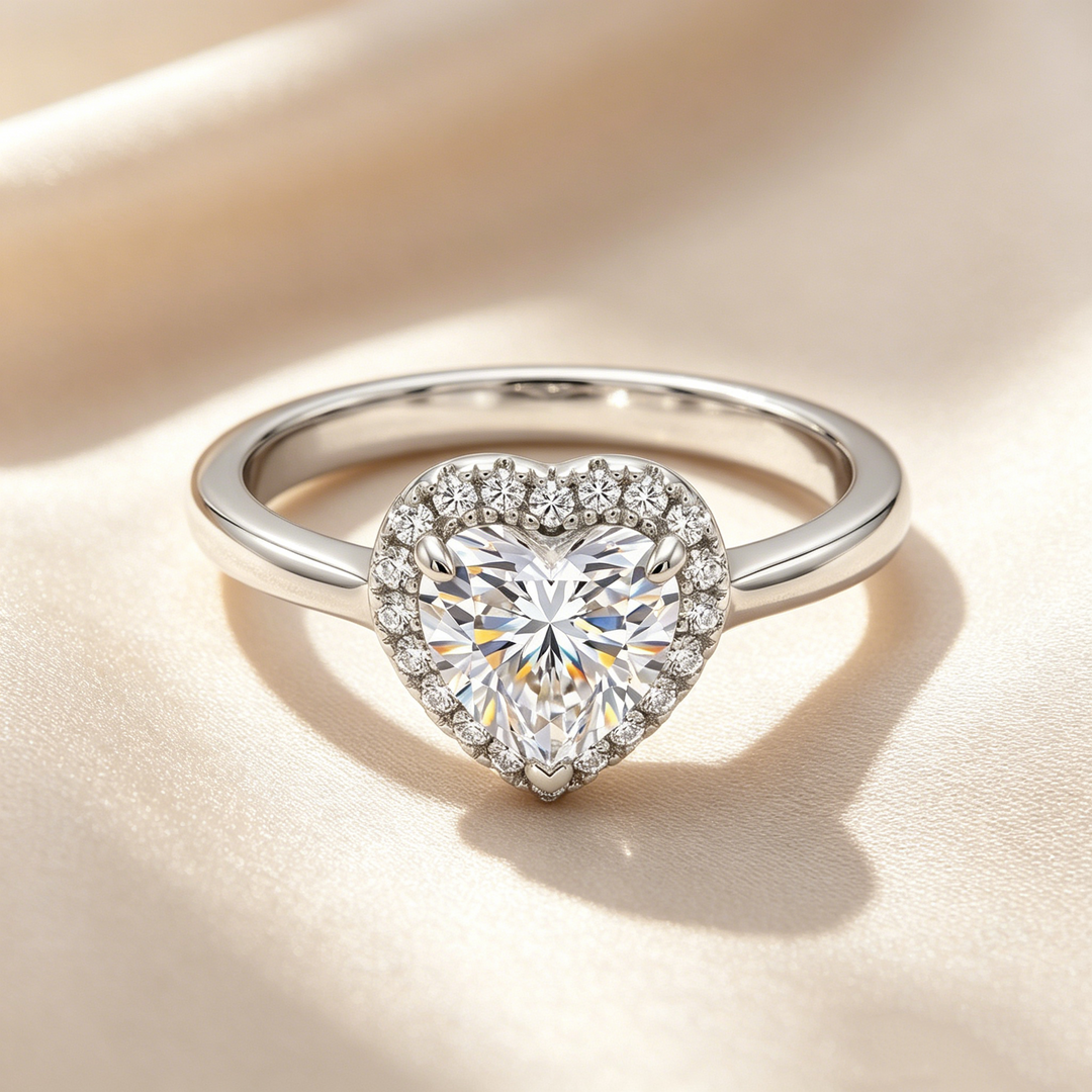 Heart Halo Ring Set
