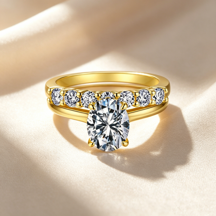 Elegant Moissanite Ring Set