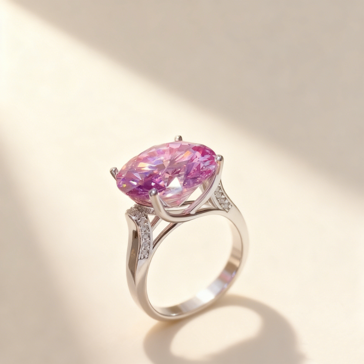 Royal Blush D Color Moissanite Ring