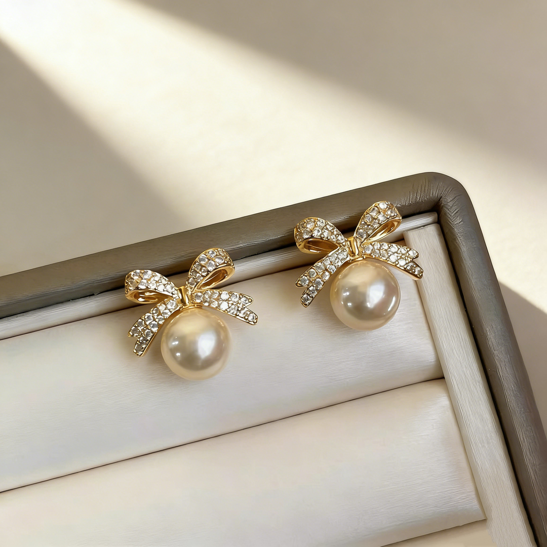 Bow Pearl Earrings