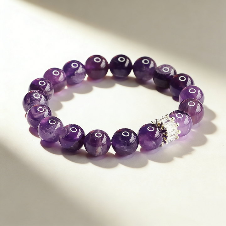 Natural Amethyst Beaded Bracelet
