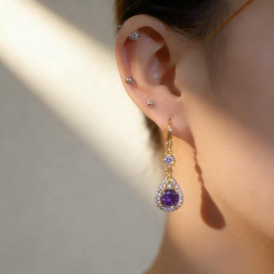 Eternal Amethyst Drop Earrings