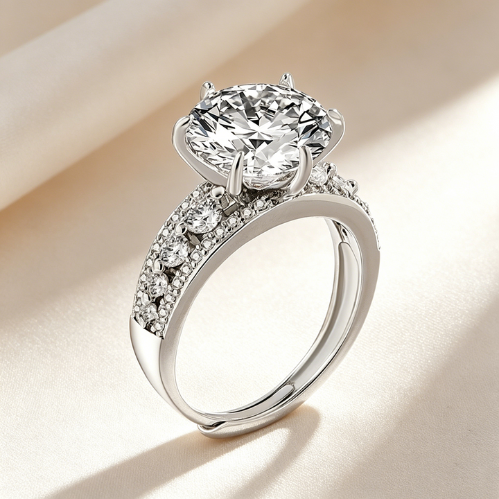 Double Pavé Moissanite Ring