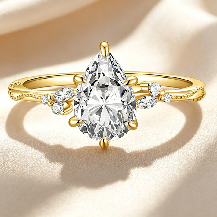 Vine Water Drop Garden Diamond Ring