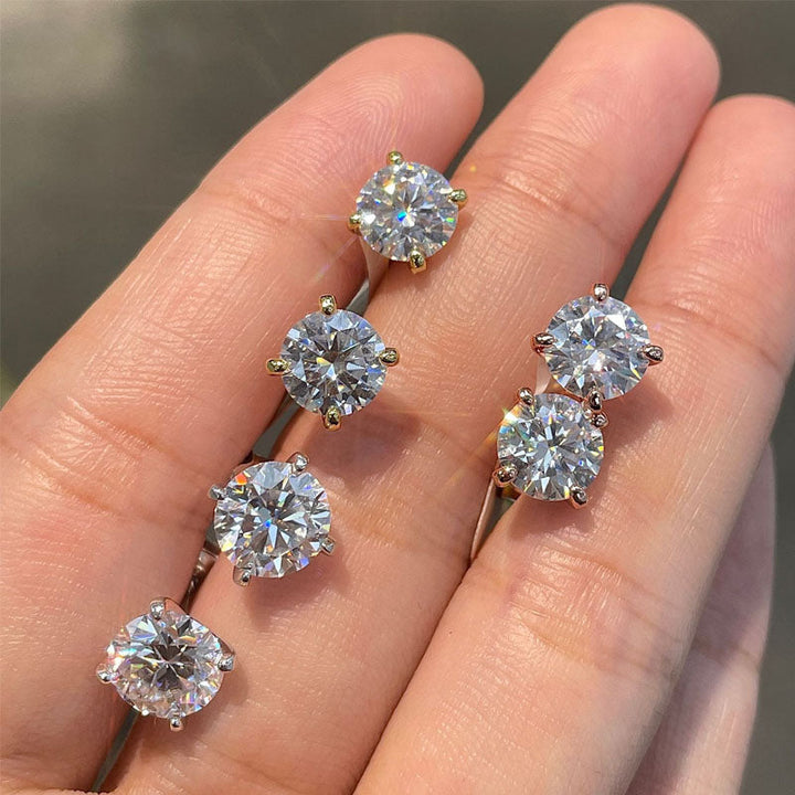 Timeless Classic Solitaire Moissanite Stud Earrings
