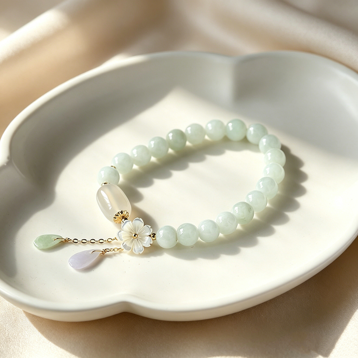 Natural Dewdrop Tassel Jadeite Bracelet