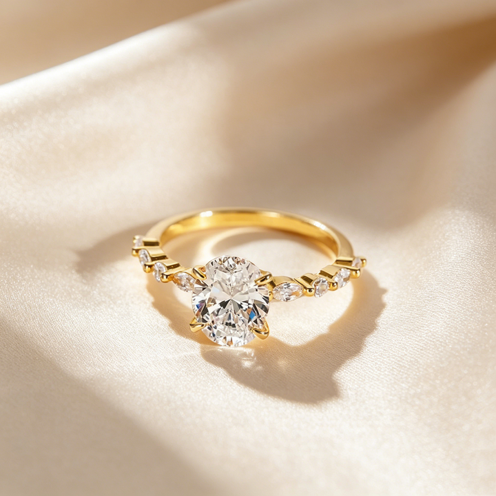 Aurora Oval Pavé Ring