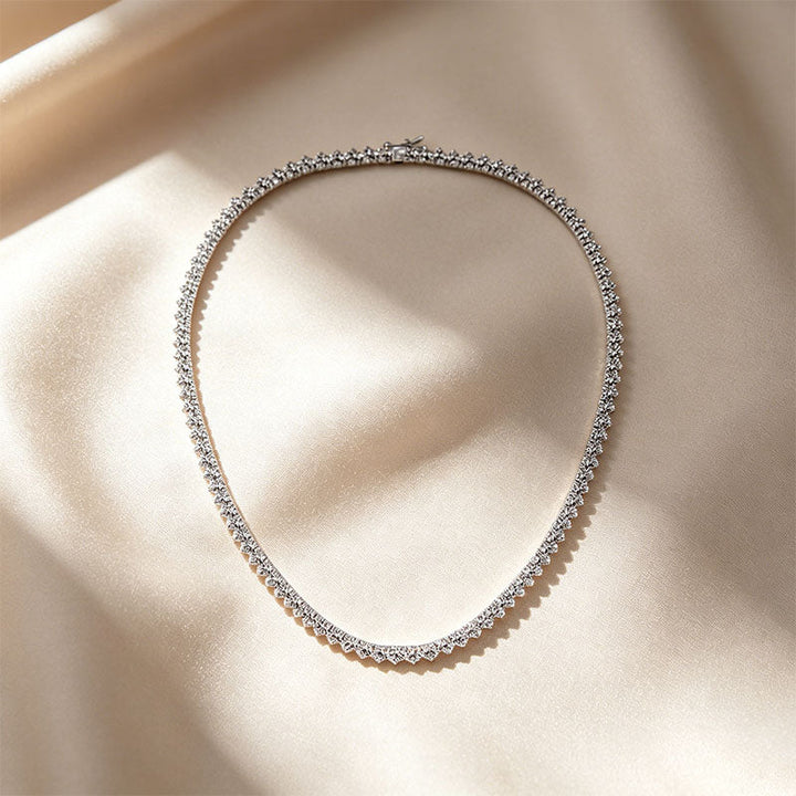 Graduated Round Gemstone Tennis Necklace