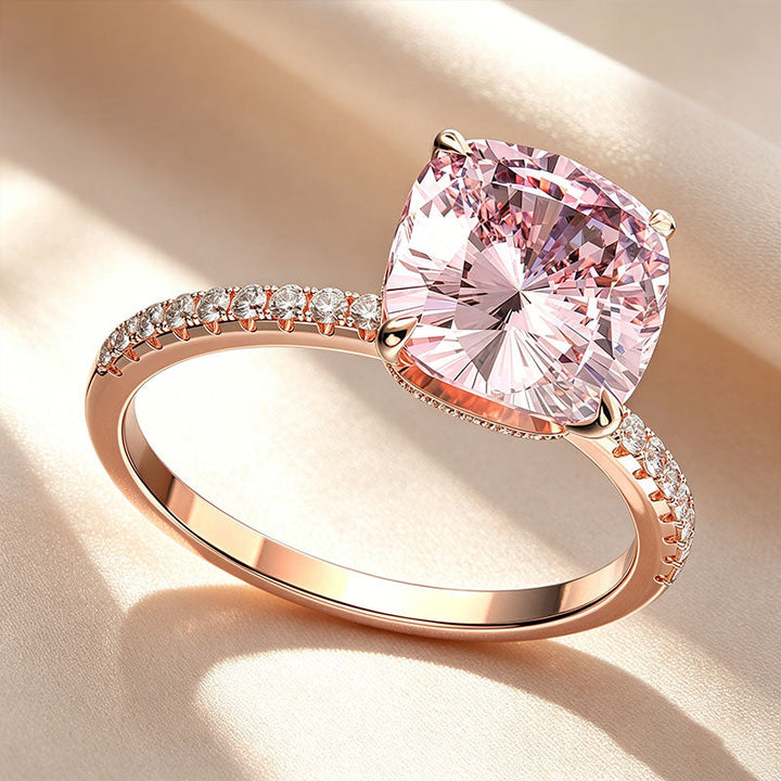 Halo-style solitaire diamond ring