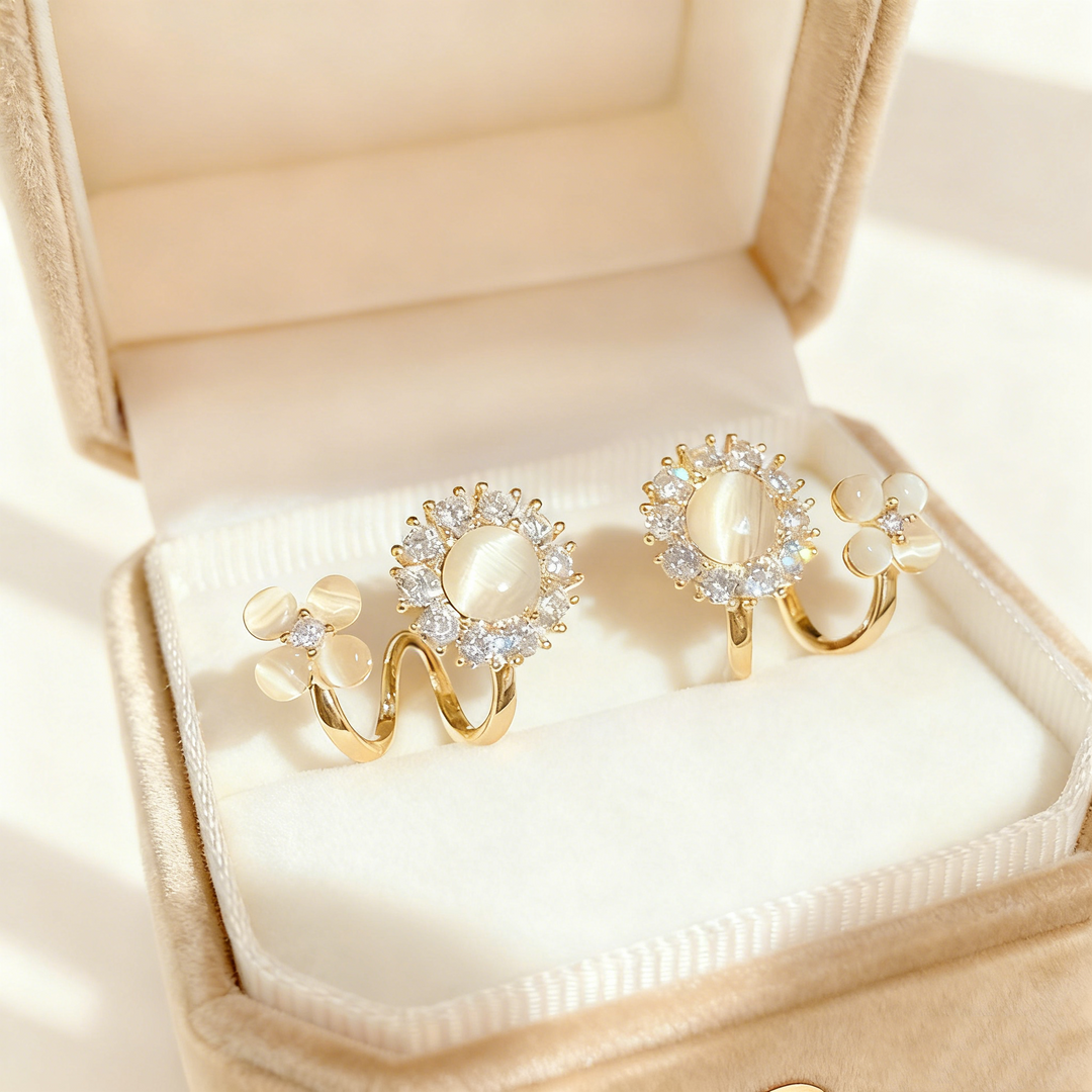 Sunflower Double Bloom Earrings