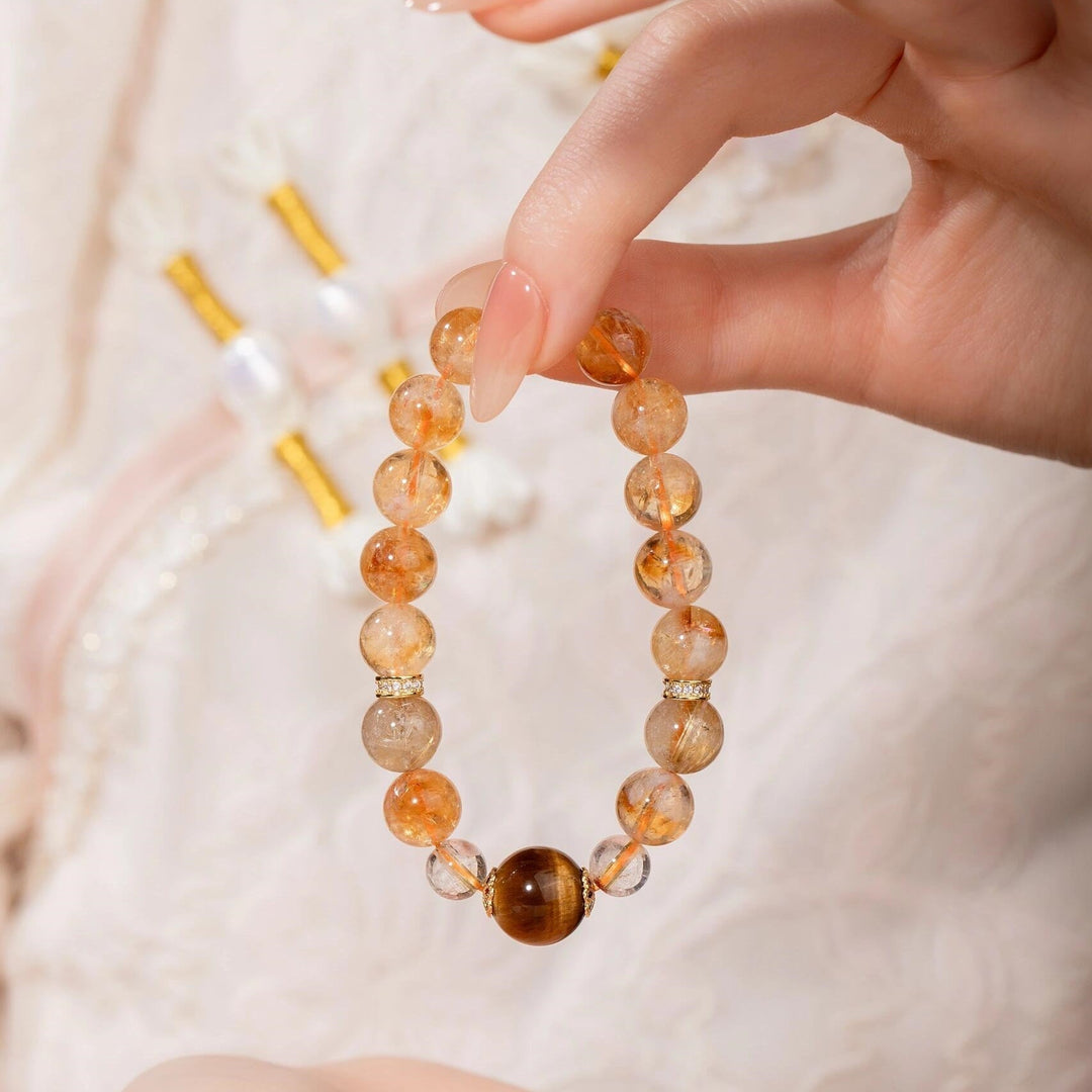 Natural Tiger Eye Citrine Bracelet