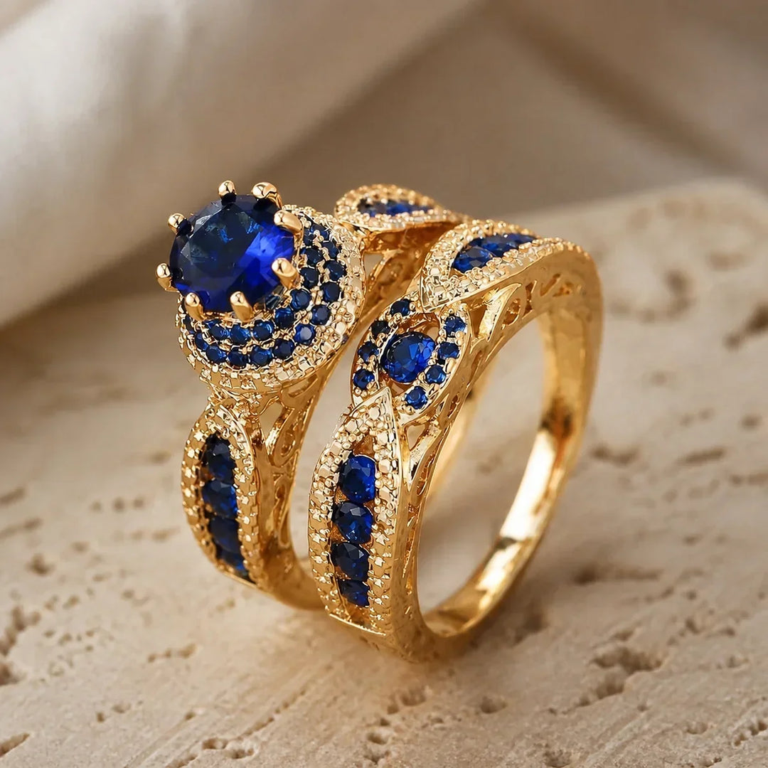 Bruna Gold Sapphire Set