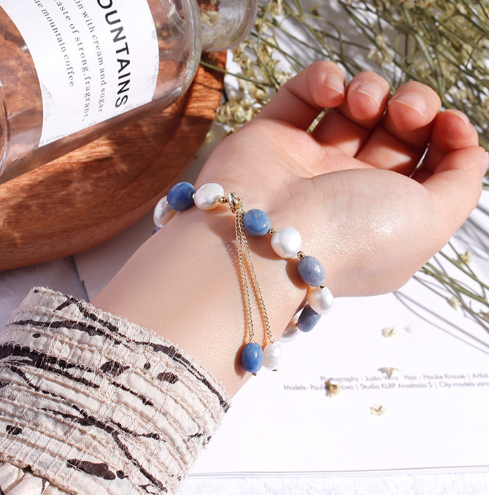 Aventurine jade & pearl bracelet