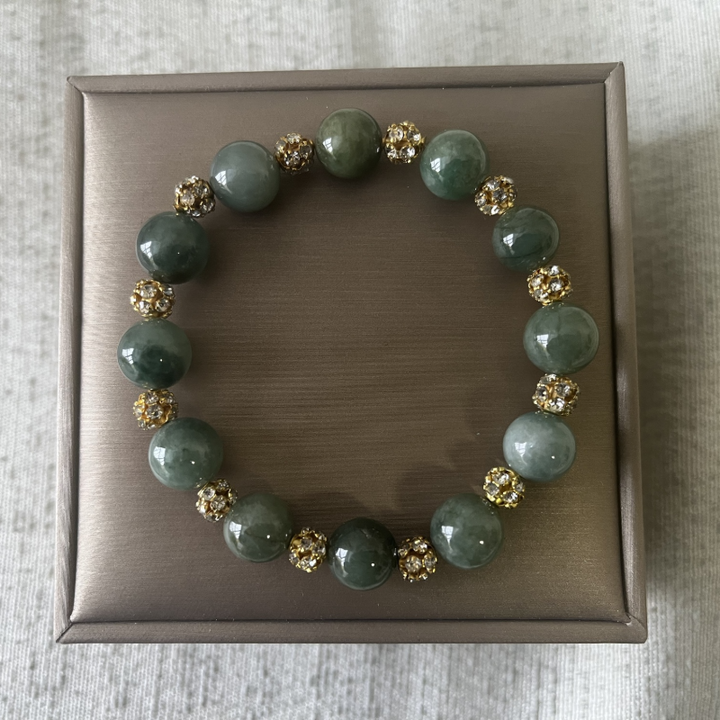 Natural Jadeite Rice Bead Bracelet