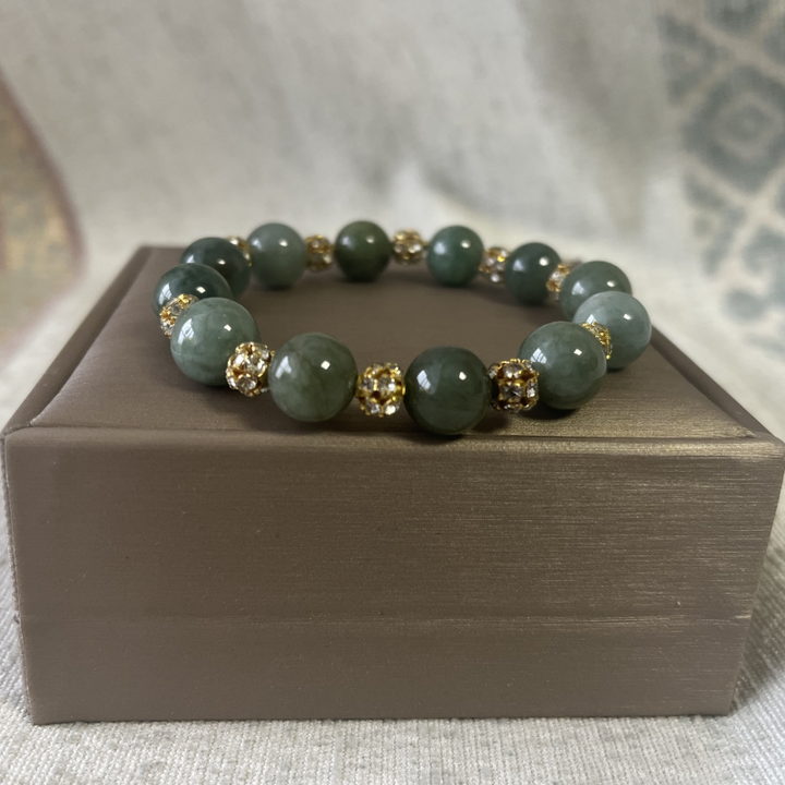 Natural Jadeite Rice Bead Bracelet