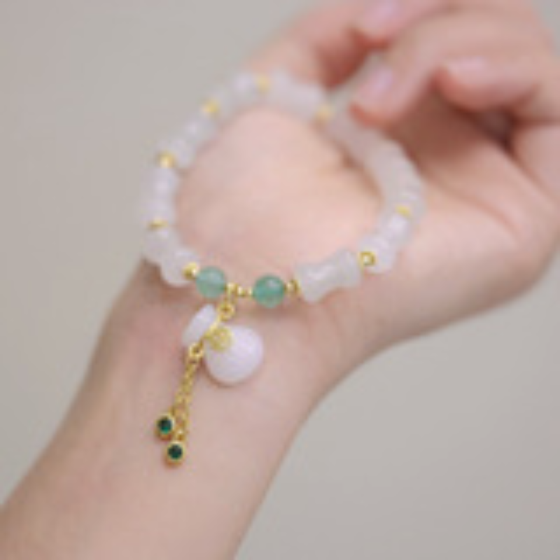 Natural White Jade ? Bamboo Bracelet