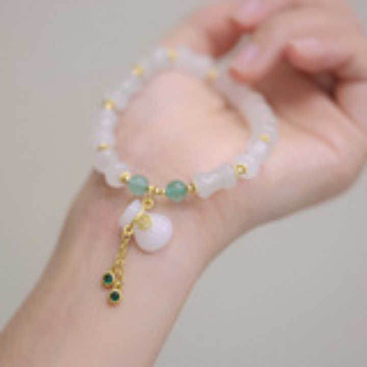 Natural White Jade ? Bamboo Bracelet
